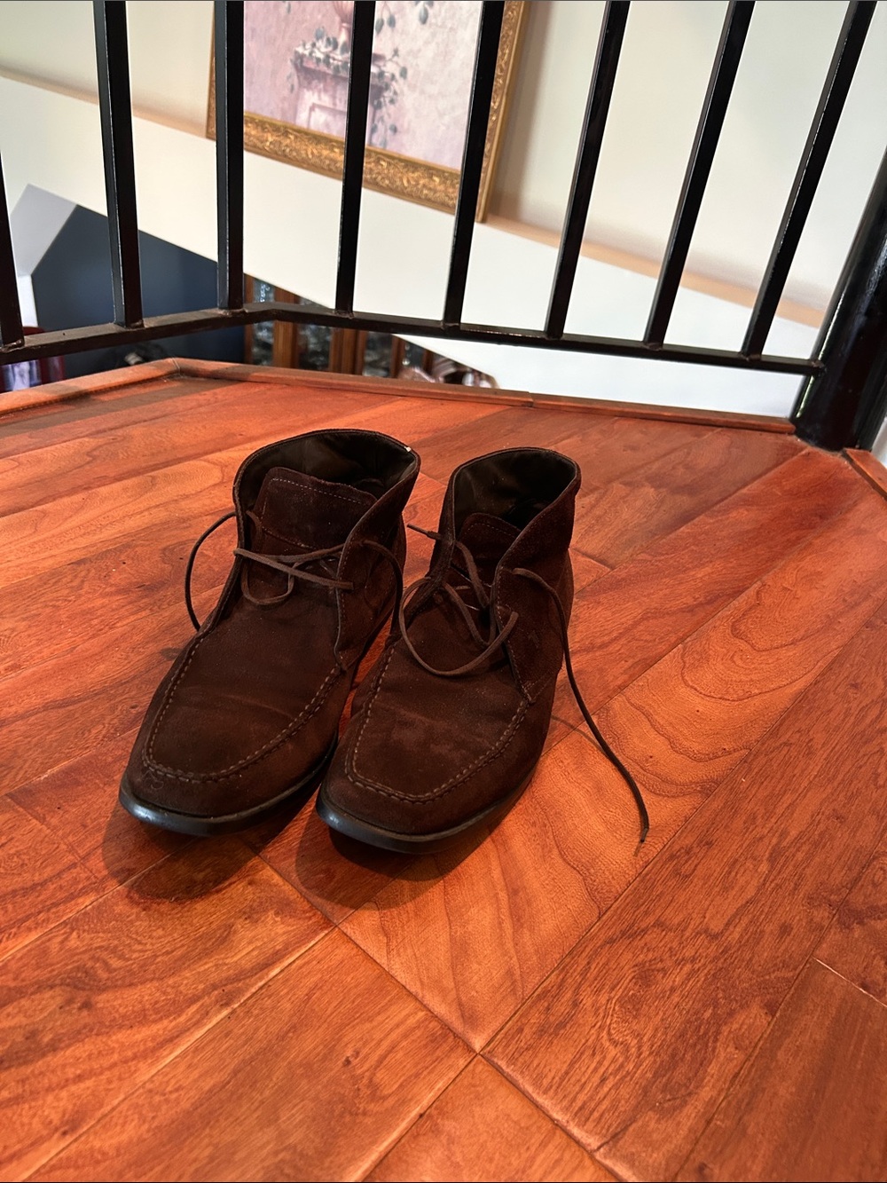 Tod’s Men Brown Suede Lace Up Derby Ankle Boots Size 9.5